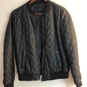 Forever 21 black leather bomber jacket